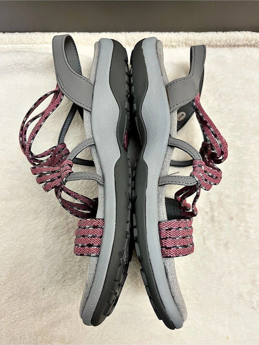 Skechers Reggae Strappy Sandals Gray & Pink Size 7 - Picture 8 of 12